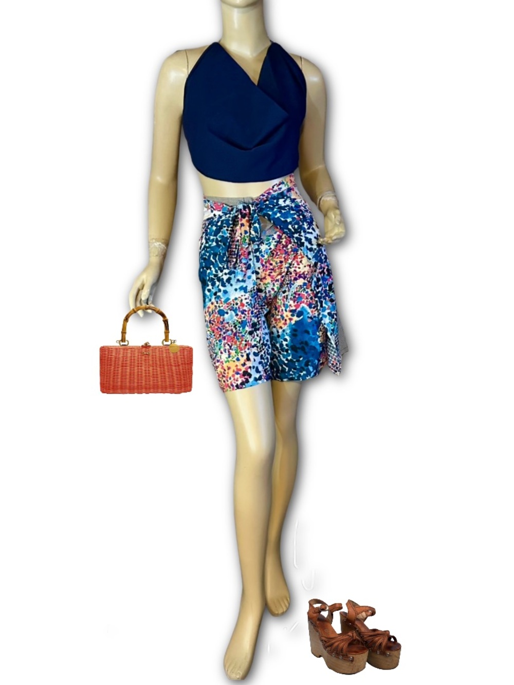 HAND-CRAFTED SLOW FASHION COORDINATING SHORT AND TOP SET APPX L